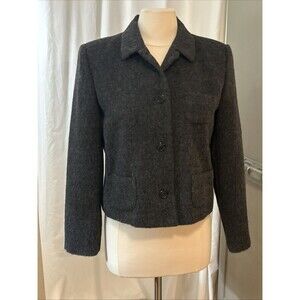 Harve Benard Women’s Wool Jacket Structured Crop size 8